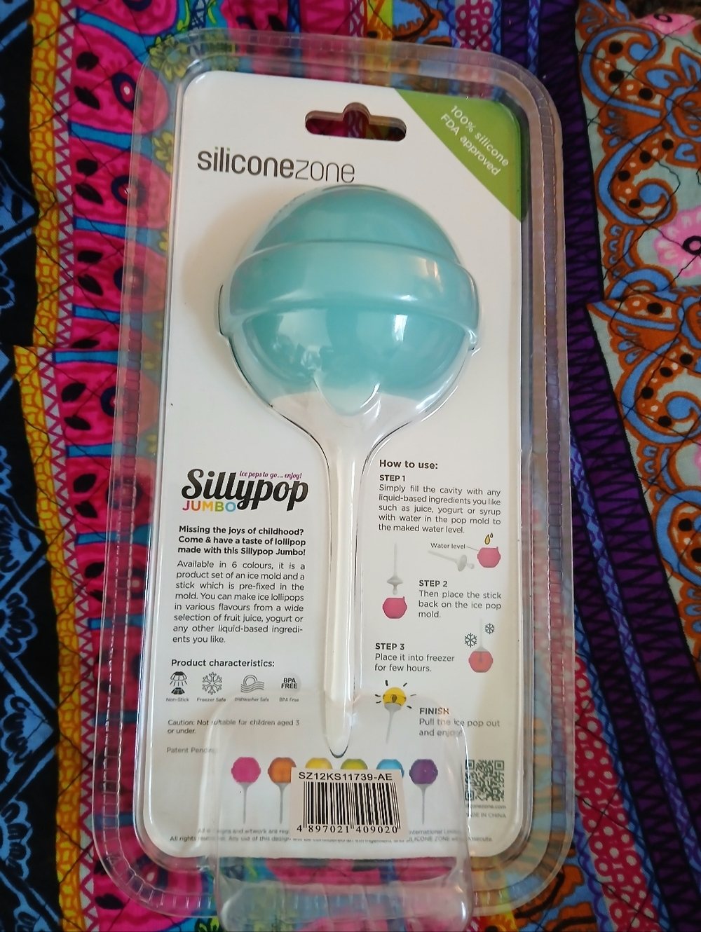 Sillypop Jumbo Ice Pop Mold Reusable Silicone Zone Pop Maker - Picture 2 of 4